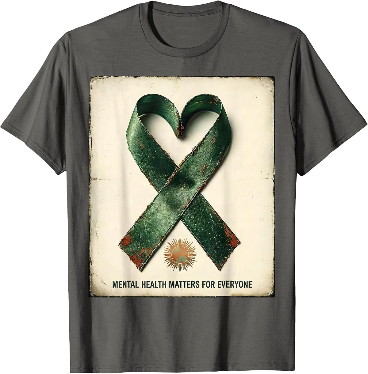 Mental Health Matters For Everyone Vintage Awareness Support T-Shirt - Asphalt Grey