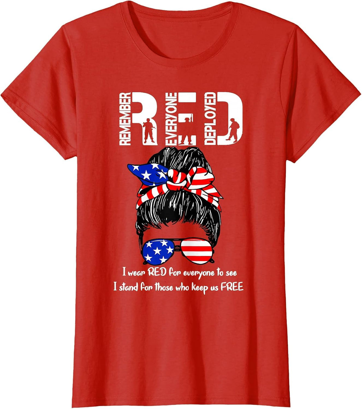 On Friday We Wear Red Military Support Troops T-Shirt - Red