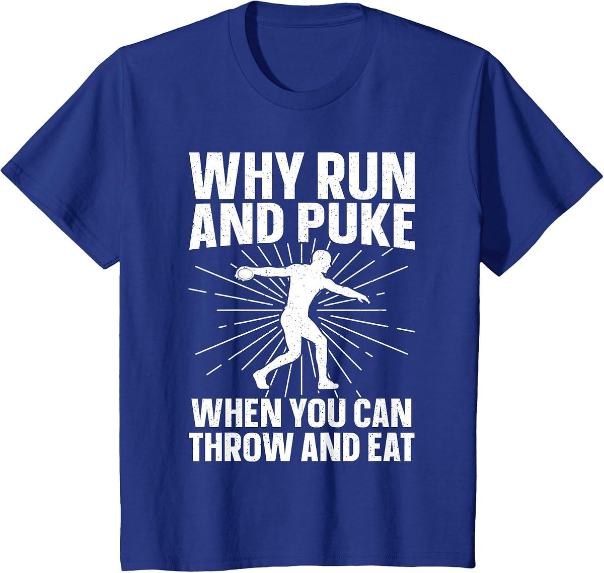 Funny Discus Throwing Art for Men Women Throw Discus Thrower T-Shirt - Royal Blue