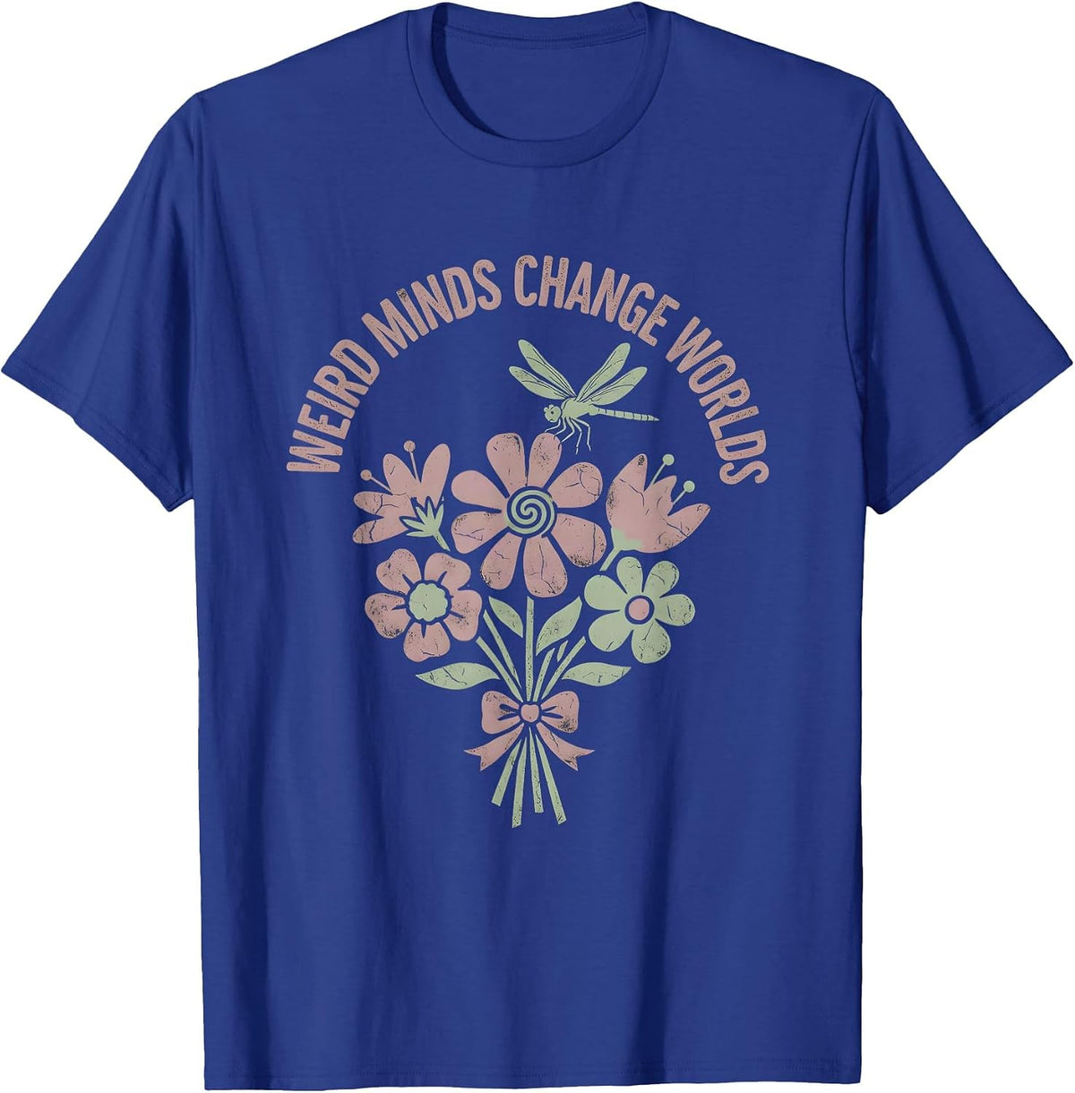 Men's Weird Minds Change Worlds Neurodiversity Design T-Shirt - Royal Blue