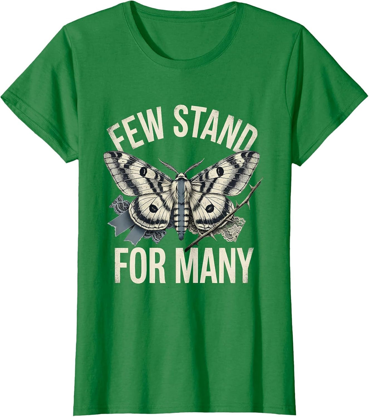 Women's Few Stand for Many Thin Blue Line Design T-Shirt - Kelly Green