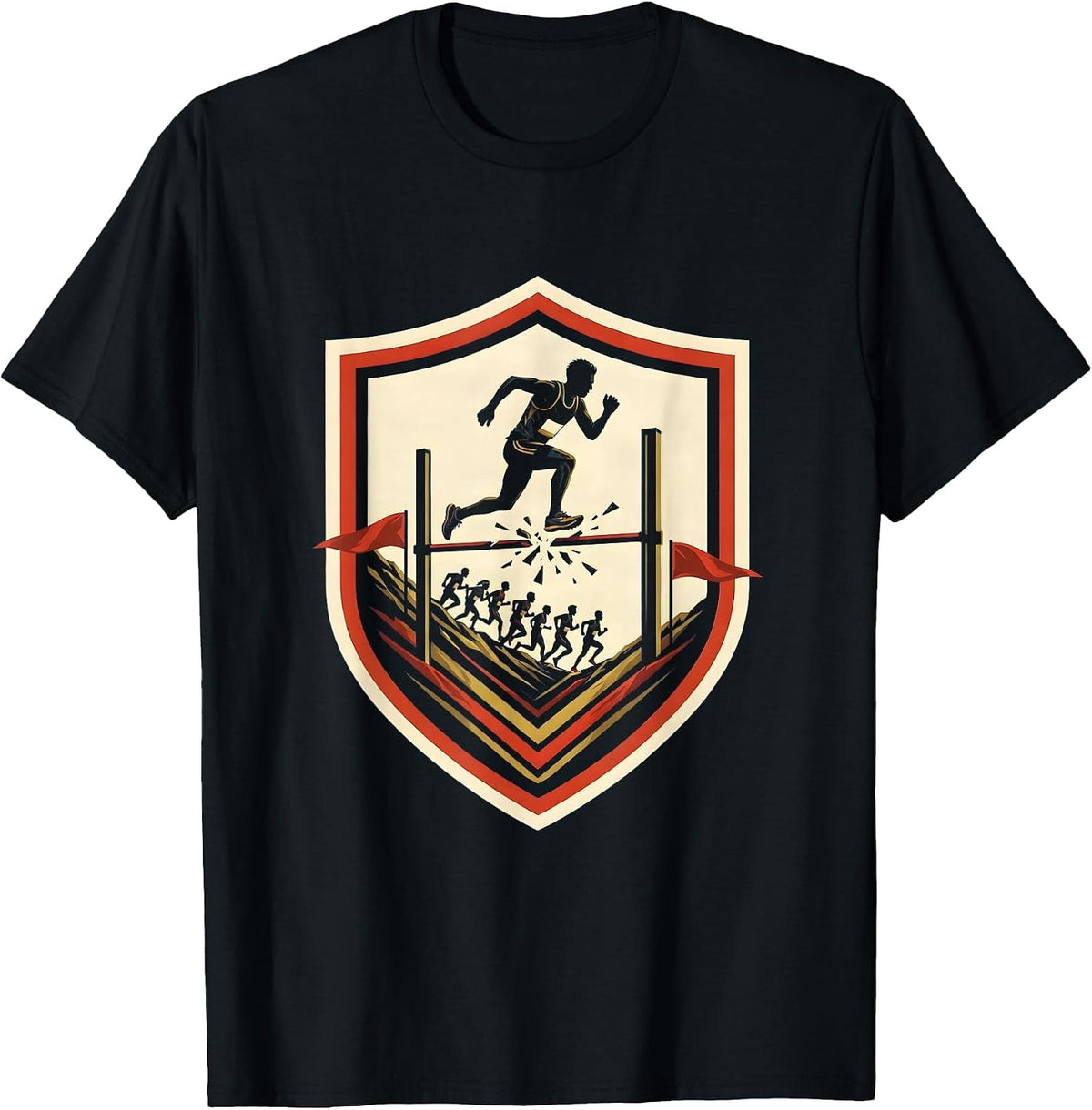 Men's Sealed Shield Cross Country Runner Team Pride T-Shirt - Black