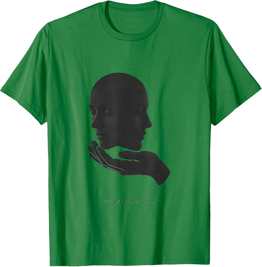 Men's Trusted With Every Face Minimalist Esthetician Gift T-Shirt - Kelly Green