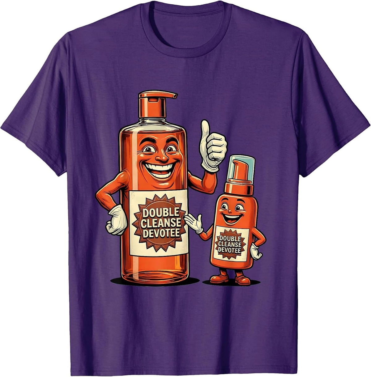 Double Cleanse Devotee K-Beauty Skincare Design T-Shirt - Purple