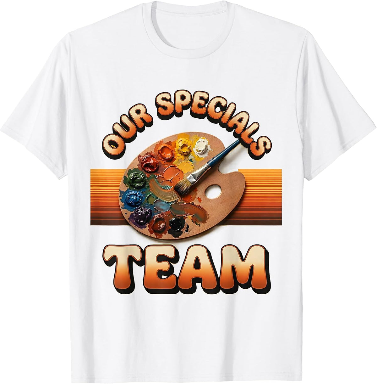 Men's OUR SPECIALS TEAM Retro Specialist Teacher Squad Team T-Shirt - White