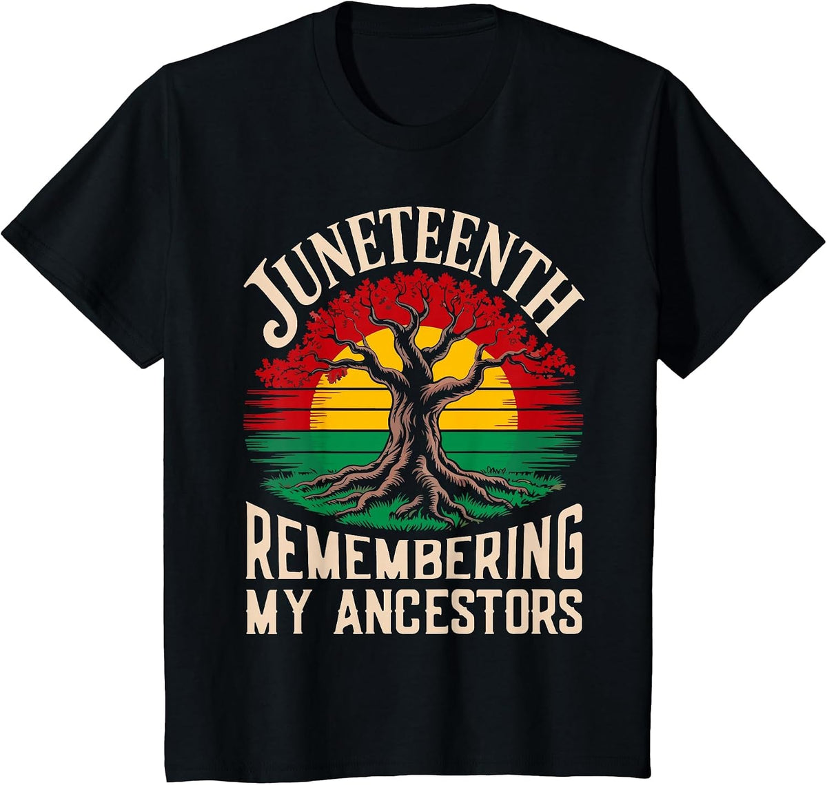 Juneteenth: Memory of My Ancestors Black History Pride T-Shirt - Black