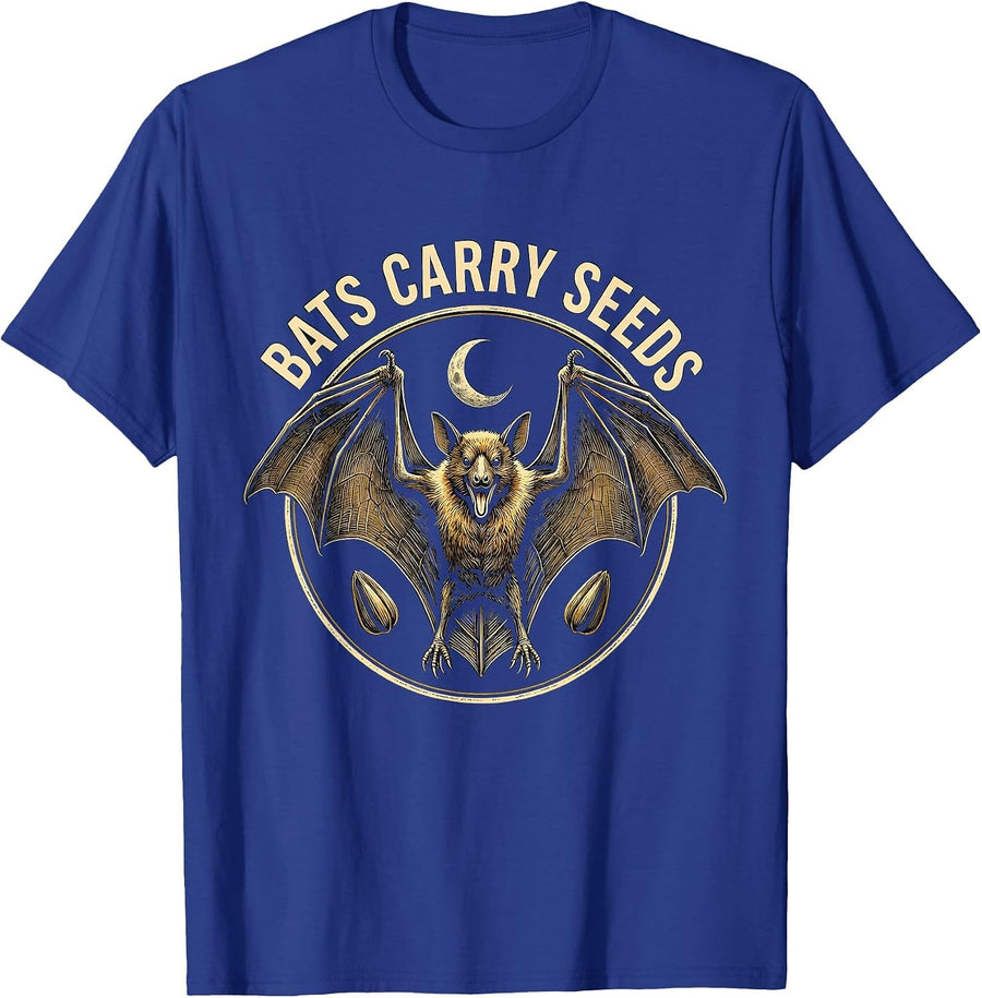 Bats Carry Seeds Nature Conservation Bat Lover Halloween T-Shirt - Royal Blue