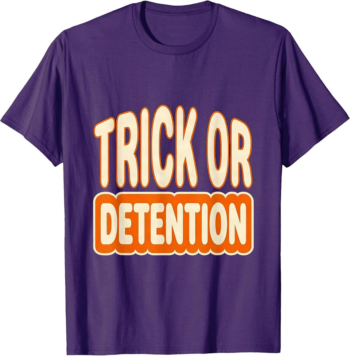 Trick Or Detention Cute Teacher Halloween Costume Humor T-Shirt - Purple