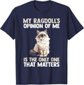 Cat Ragdoll T-Shirt - Navy Blue