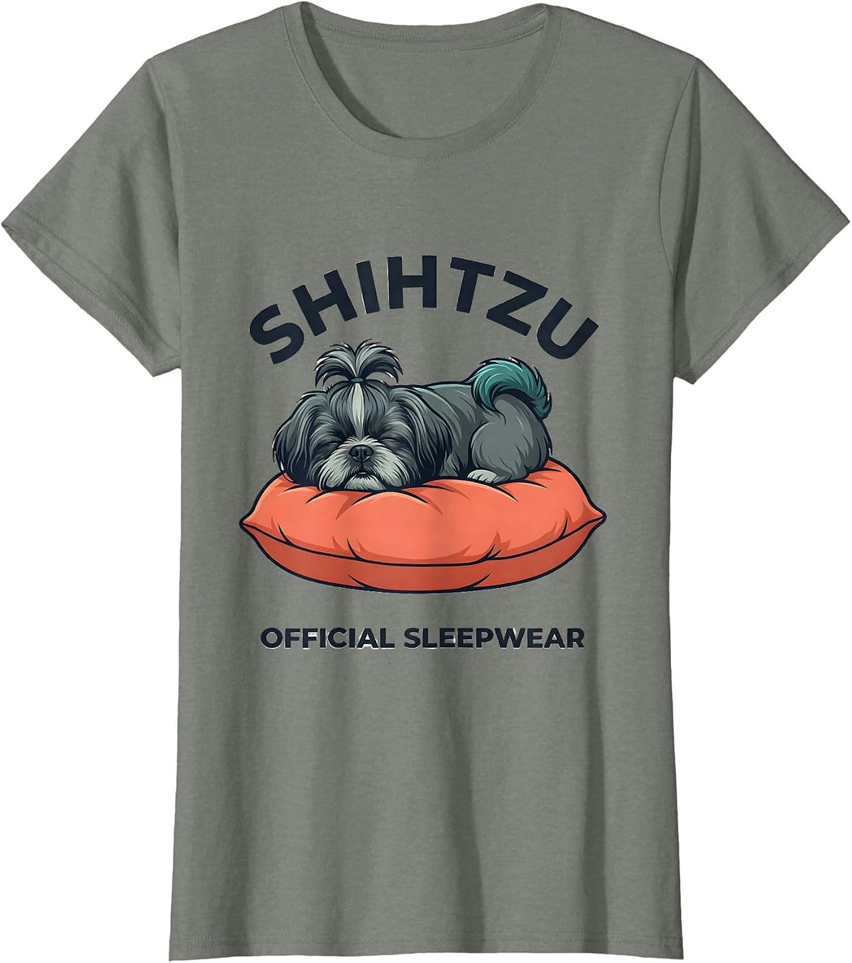 Shih Tzu Official Sleepwear Funny Dog Lover Loungewear T-Shirt - Olive Heather