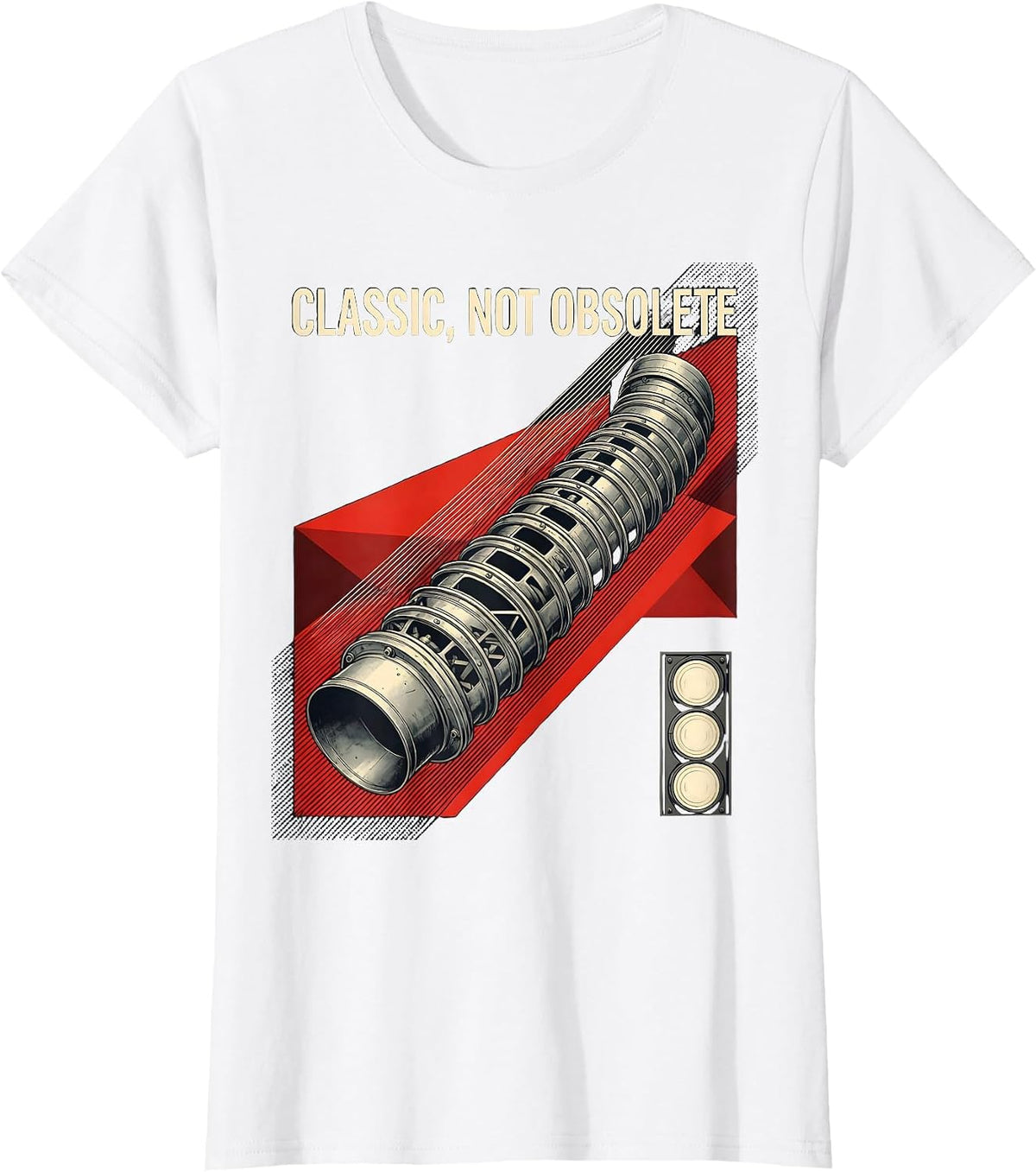 Women's Classic Not Obsolete Vintage Muscle Car Racing Drag Strip T-Shirt - White
