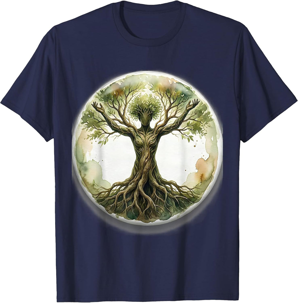 Mental Health Matters Roots and Branches Human Figure T-Shirt - Navy Blue