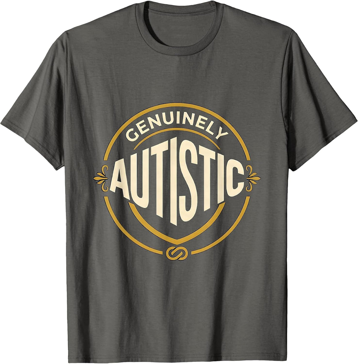Men's Genuinely Autistic Neurodiversity Acceptance ADHD Gamer Gift T-Shirt - Asphalt Grey