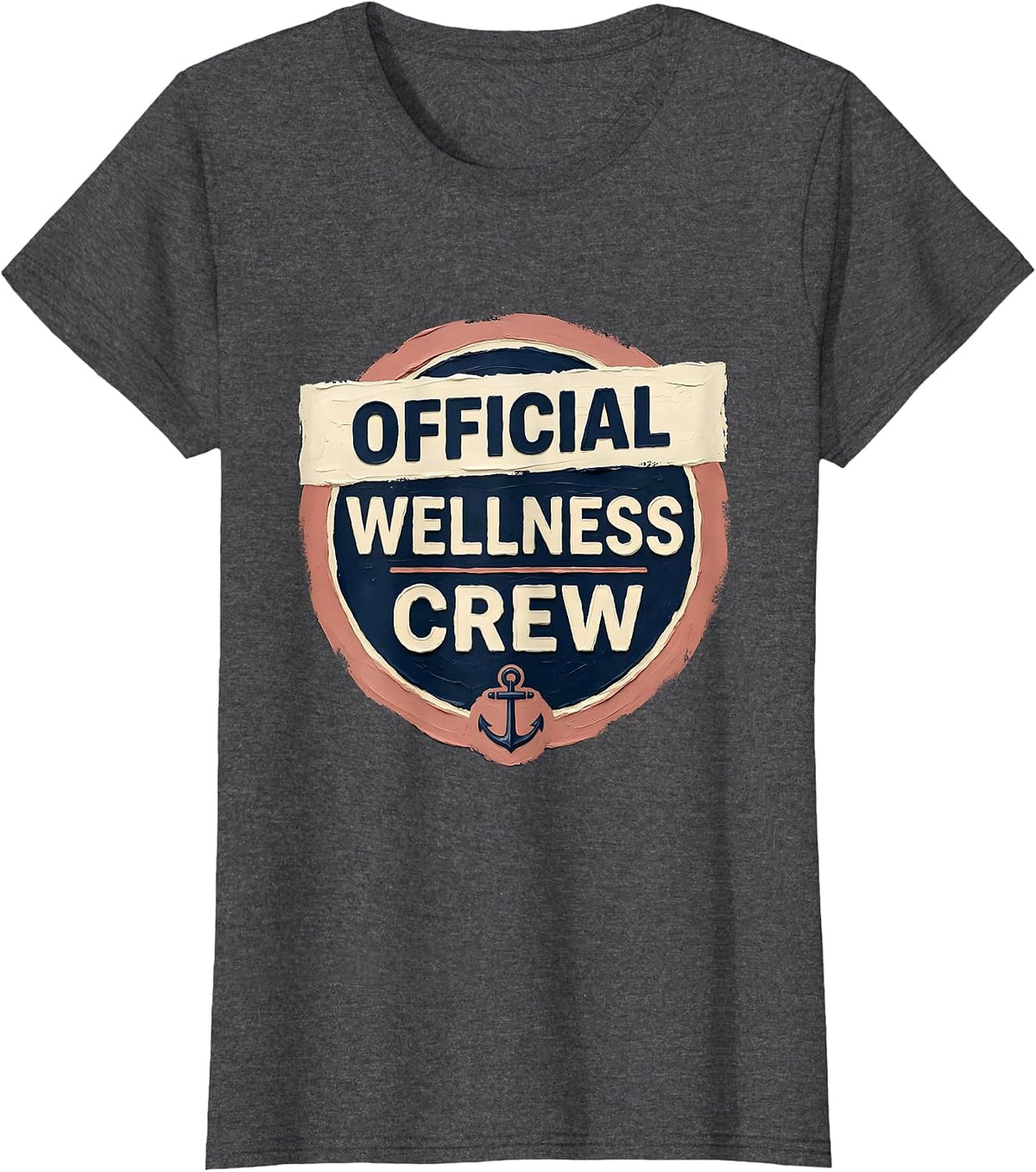 Women's Official Wellness Crew Vintage Health Coach Staff Team Pride T-Shirt - Dark Heather Grey