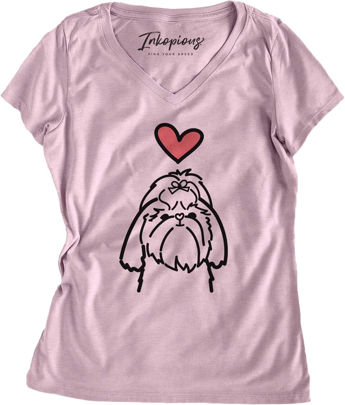 Inkopious Love Always Shih Tzu T-Shirt - Lavender V-neck