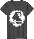 Women's Goat Keeper Badge Patch Line Art Icon Outline Gift T-Shirt - Dark Heather Grey