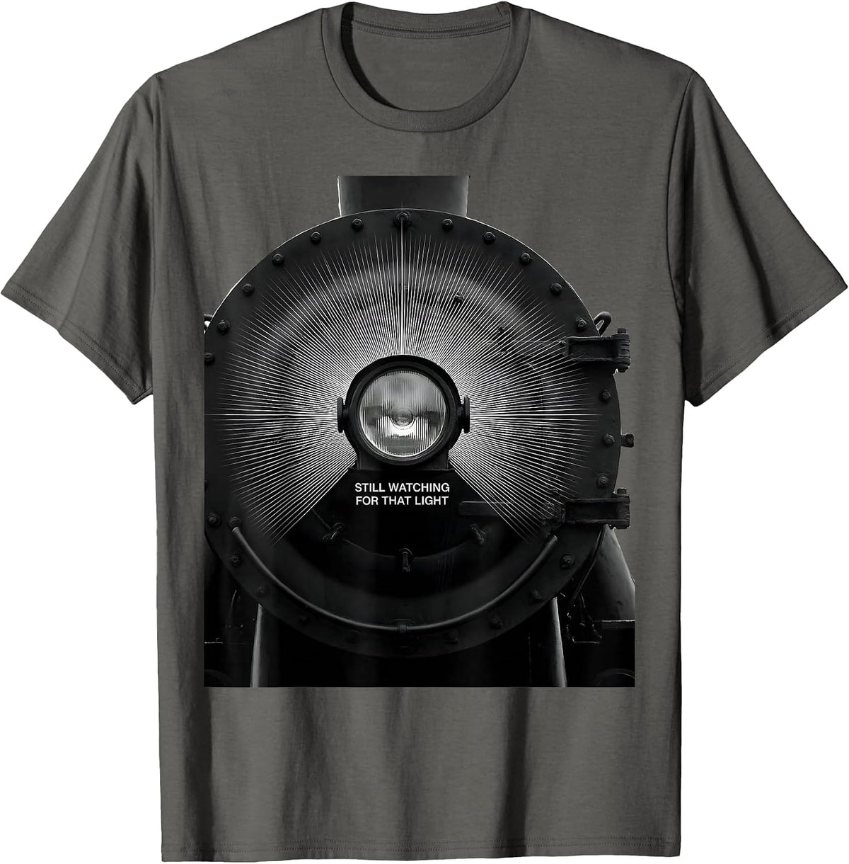 Still Watching For That Light Minimalist Train Enthusiast T-Shirt - Asphalt Grey