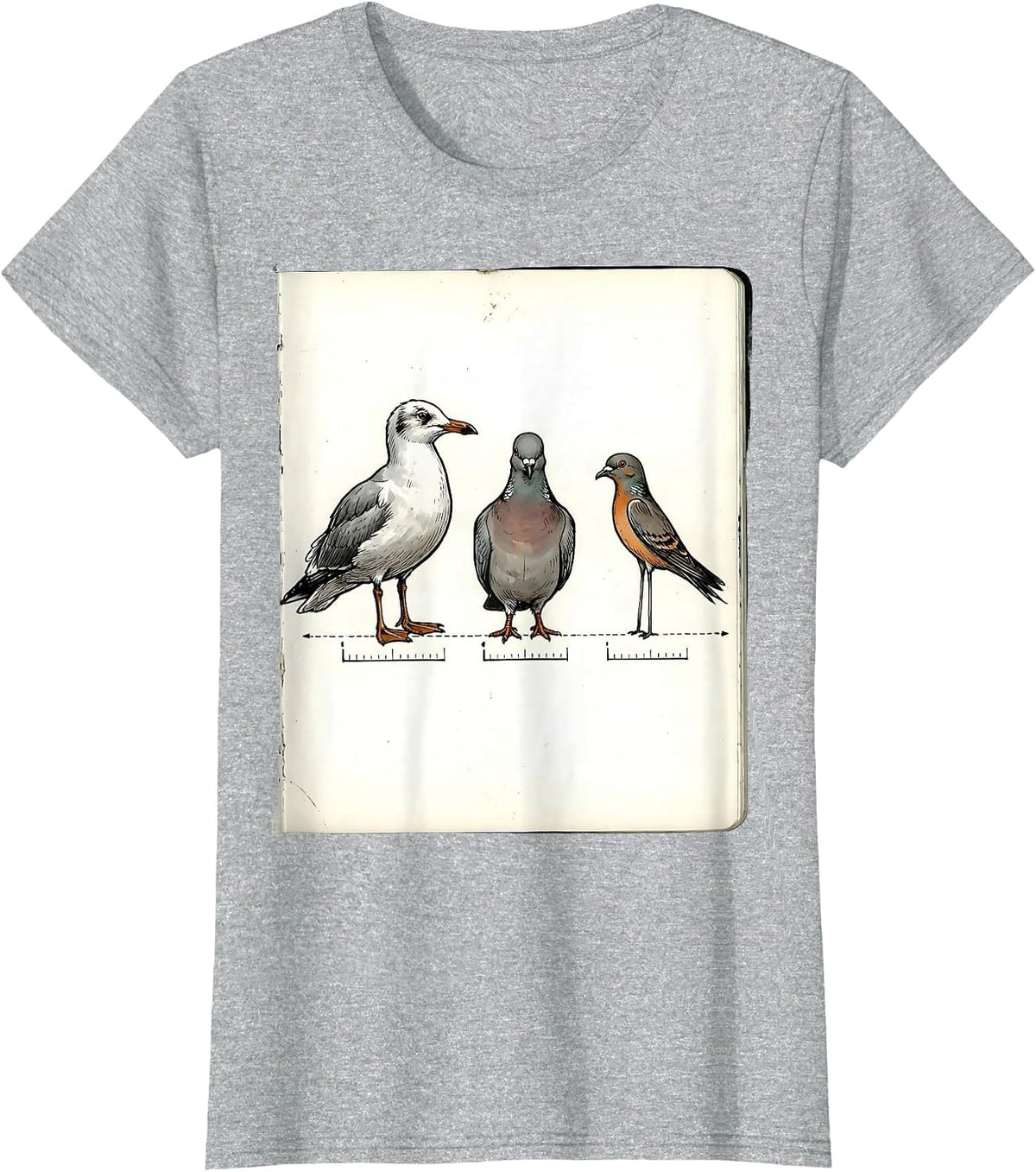 Women's Triangull Triangle Seagull Bird Pun Funny Math Teacher T-Shirt - Heather Grey