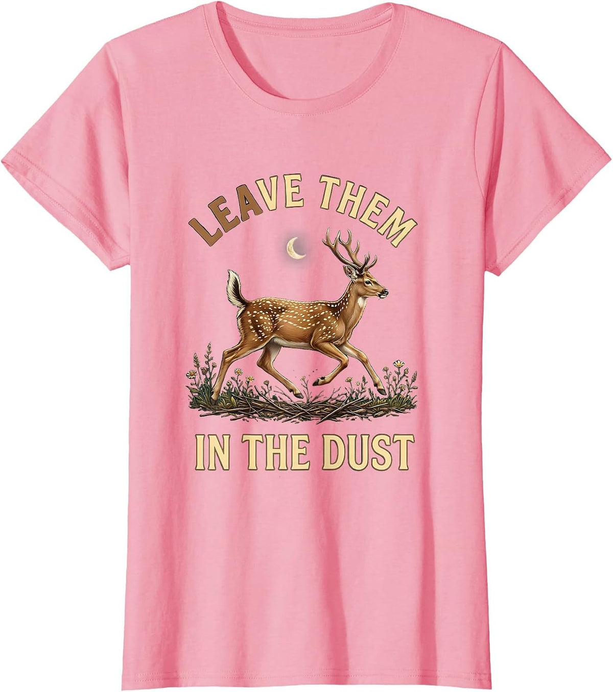 Women's Leave Them in the Dust Racing Graphic Design T-Shirt - Pink