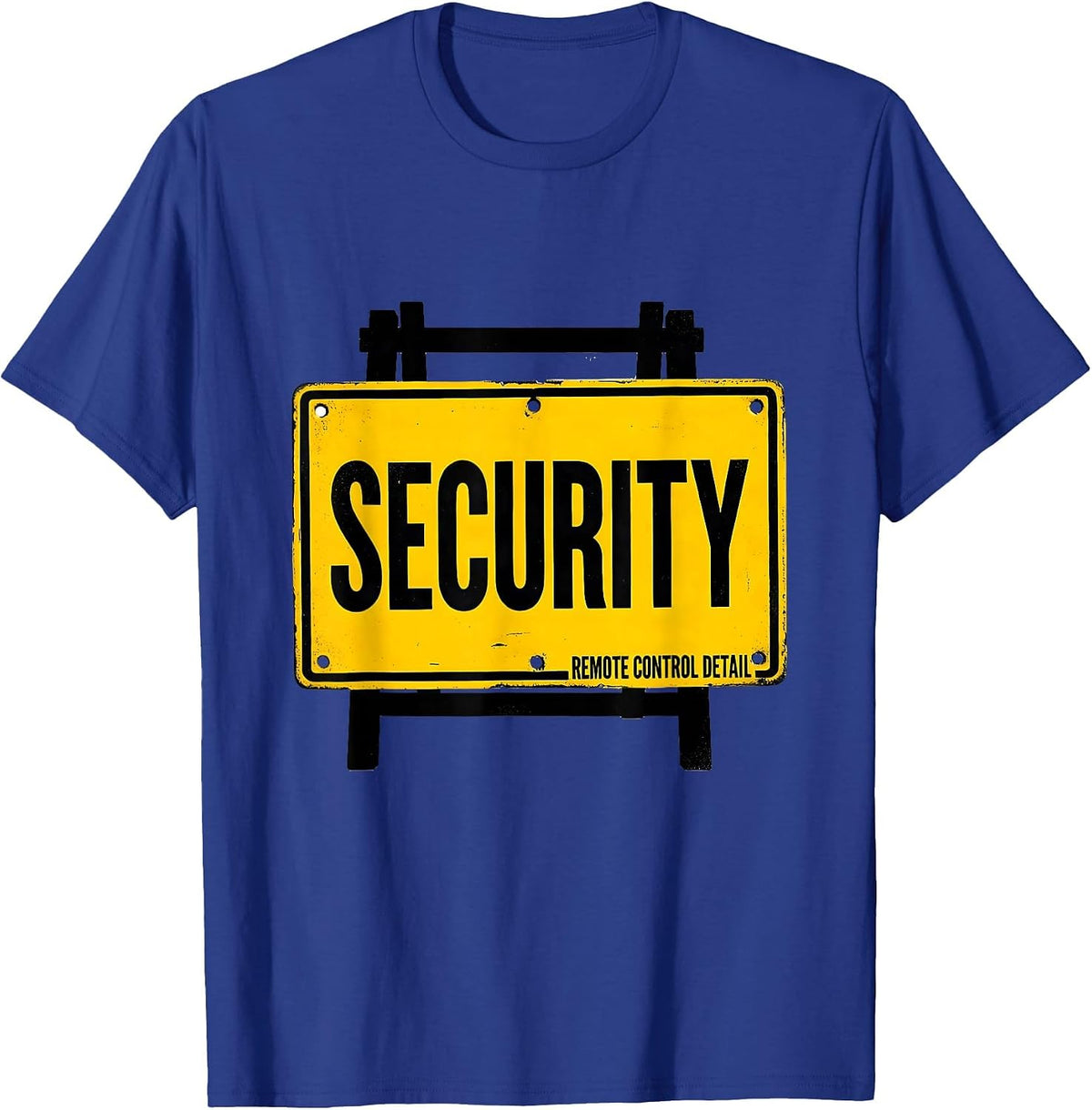 Security - Remote Control Detail Funny Security Guard T-Shirt - Royal Blue