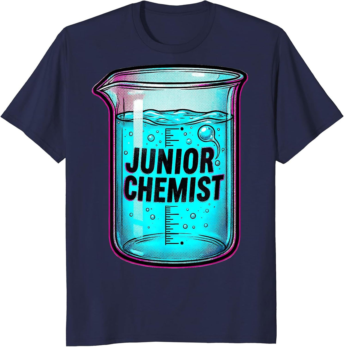 Men's Junior Chemist Pop Art STEM Teacher Science Olympiad Gift T-Shirt - Navy Blue