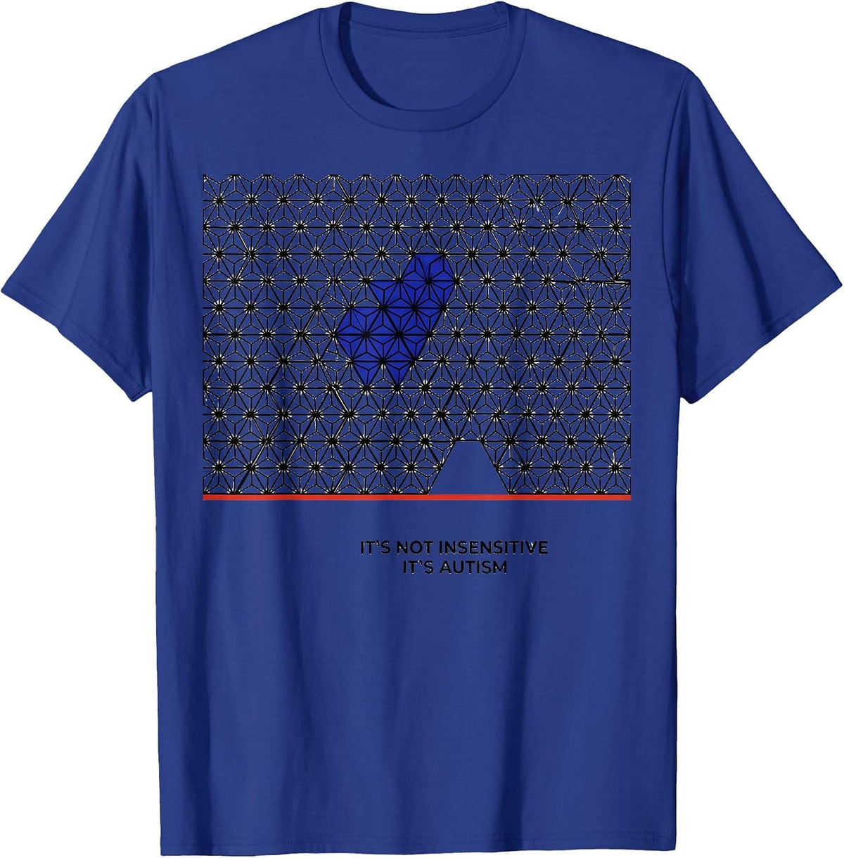 Men's It's Not Insensitive It's Autism Geometric Neurodiversity T-Shirt - Royal Blue