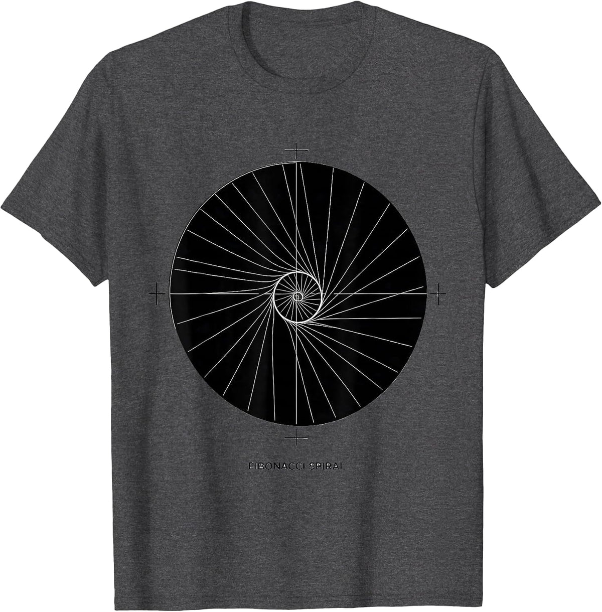 Fibonacci Spiral Ratio Mathematicians Sacred Geometry T-Shirt - Dark Heather Grey