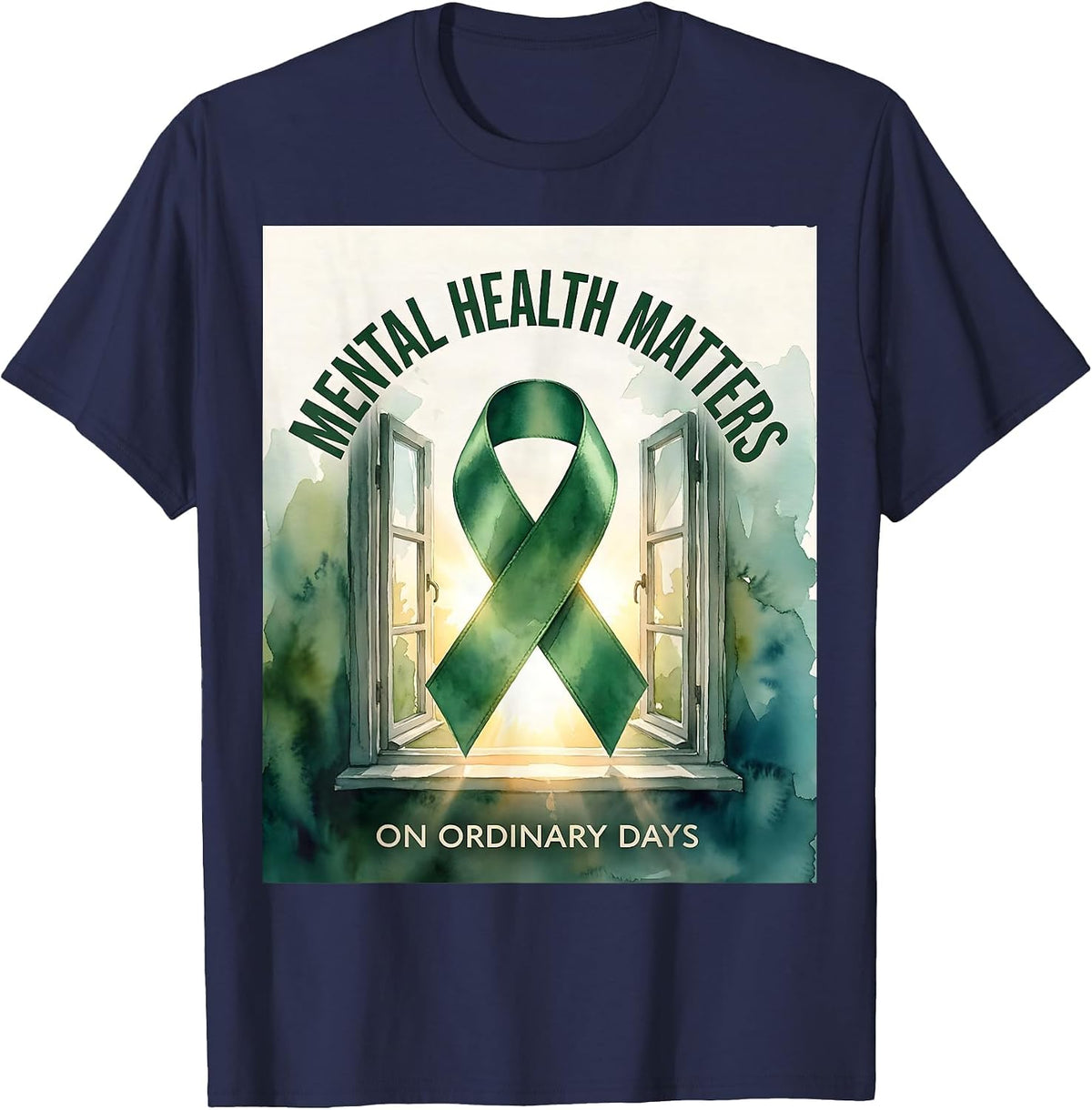 Men's Mental Health Matters On Ordinary Days Inspirational Support T-Shirt - Navy Blue