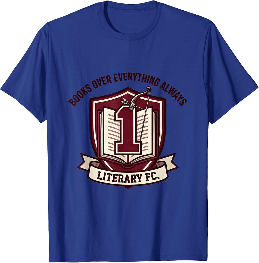 Books Over Everything Always English Teacher Design T-Shirt - Royal Blue