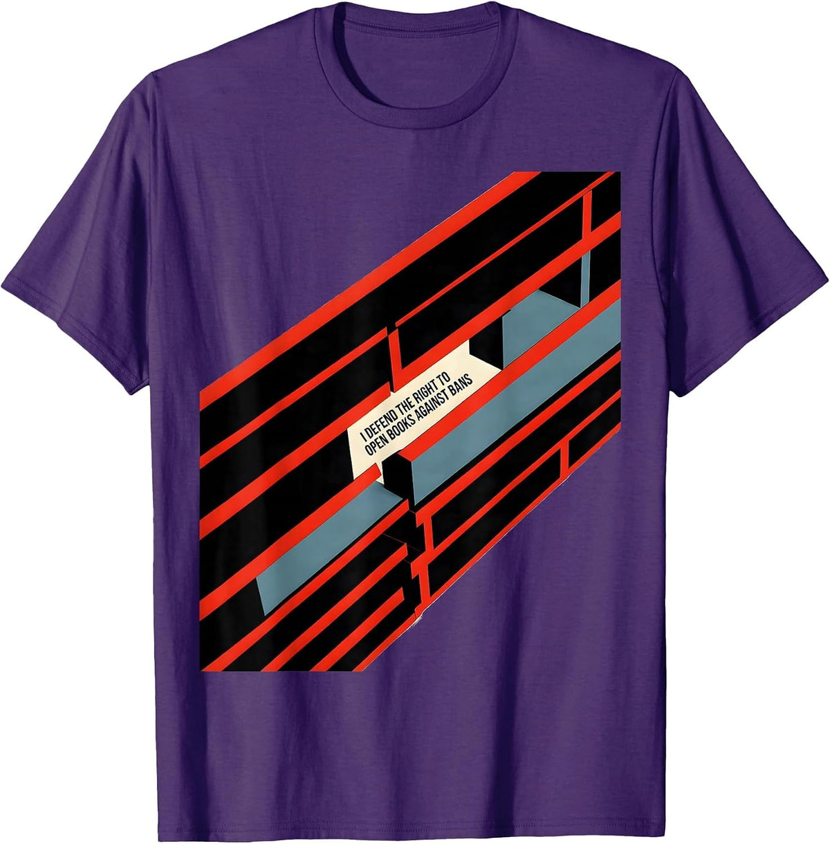 I Defend The Right To Open Books Against Bans Librarian T-Shirt - Purple