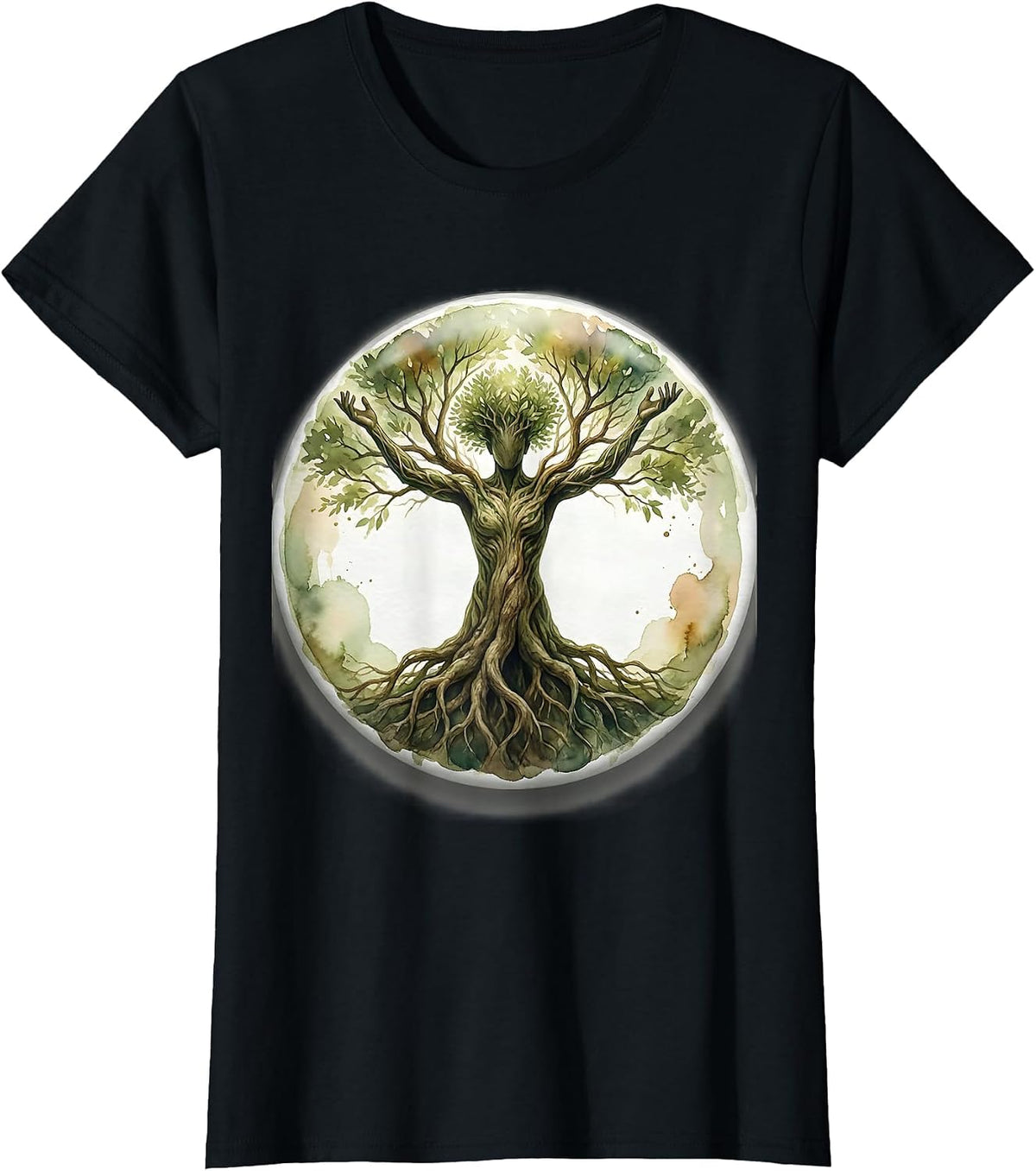 Mental Health Matters Roots and Branches Human Figure T-Shirt - Black