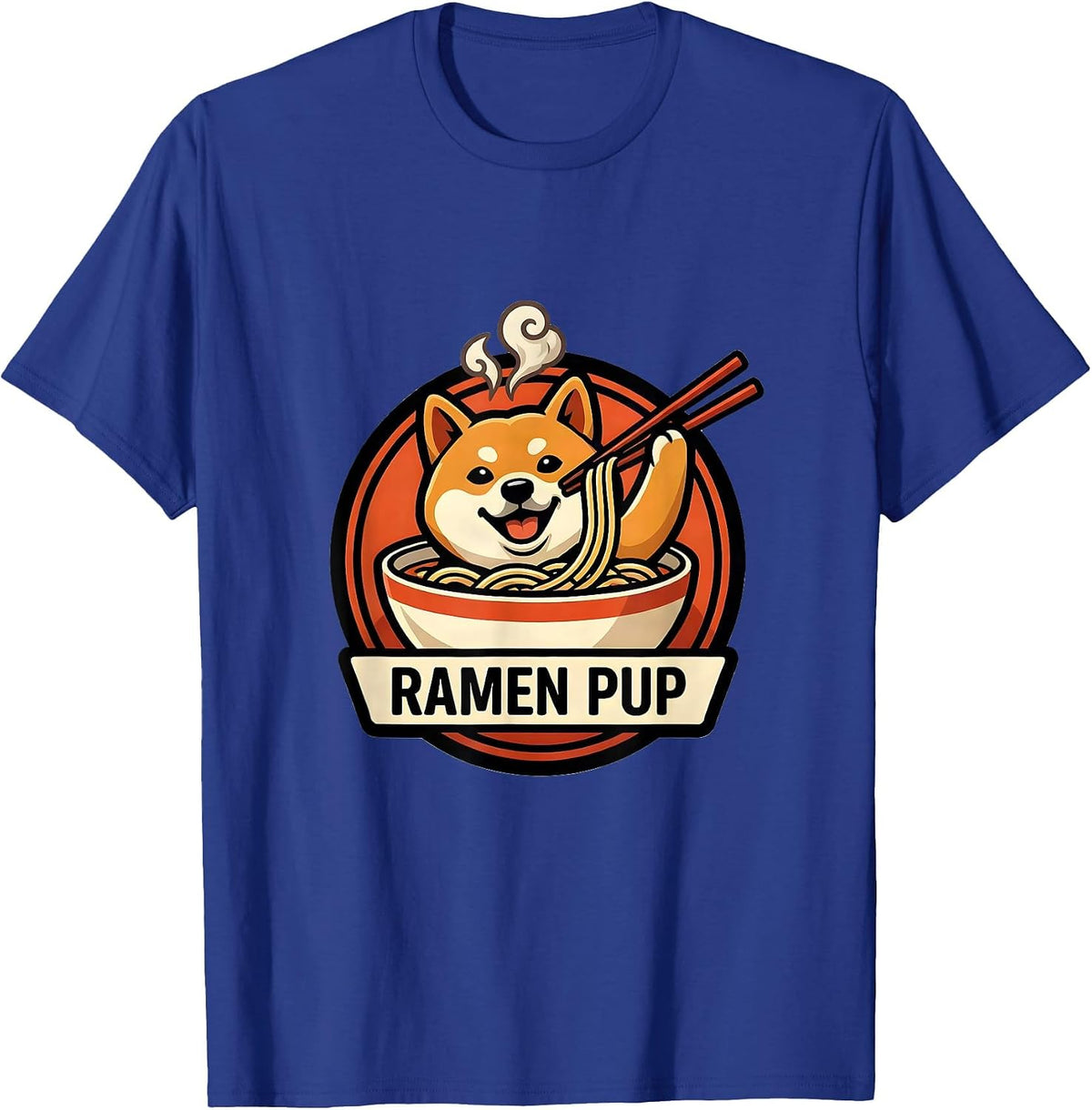 Men's Ramen Pup Cute Kawaii Anime Food Lover Japanese Animal Humor T-Shirt - Royal Blue