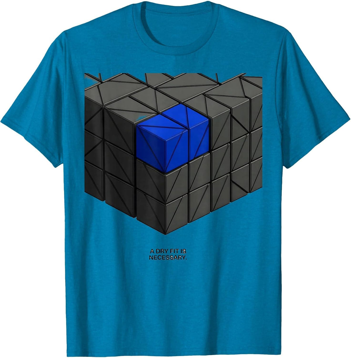 A Dry Fit Is Necessary Funny Woodworker Carpenter Pun Gift T-Shirt - Sapphire Blue