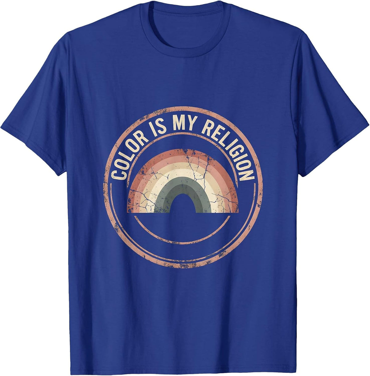 Men's Color Is My Religion Rainbow Art Design T-Shirt - Royal Blue