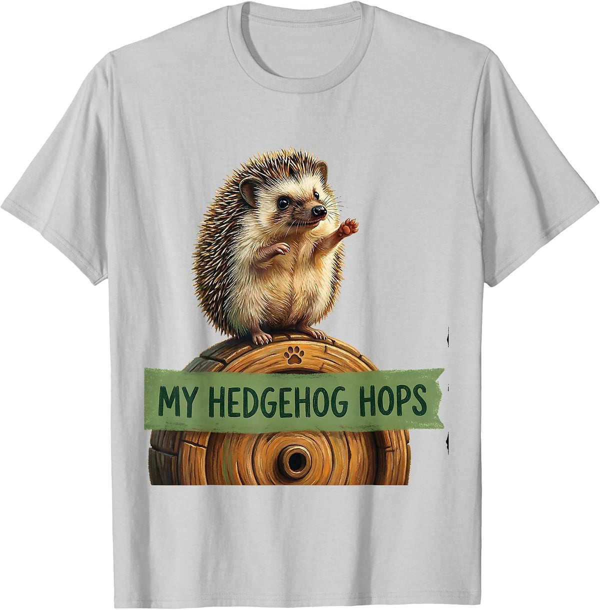 Men's My Hedgehog Hops Storybook Cute Hedgehog Lover Gift T-Shirt - Silver Grey