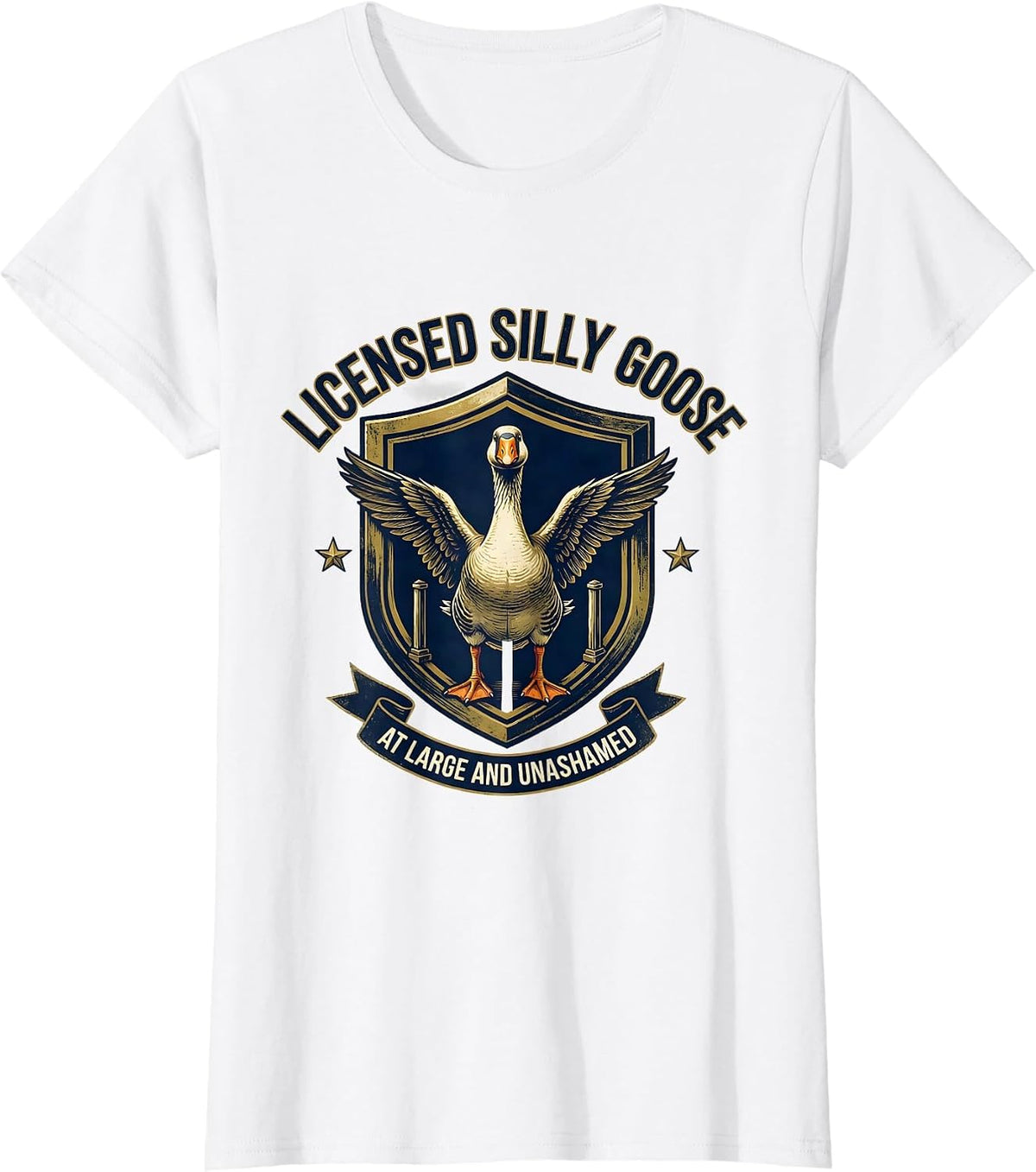 Licensed Silly Goose, At Large And Unashamed Funny T-Shirt - White