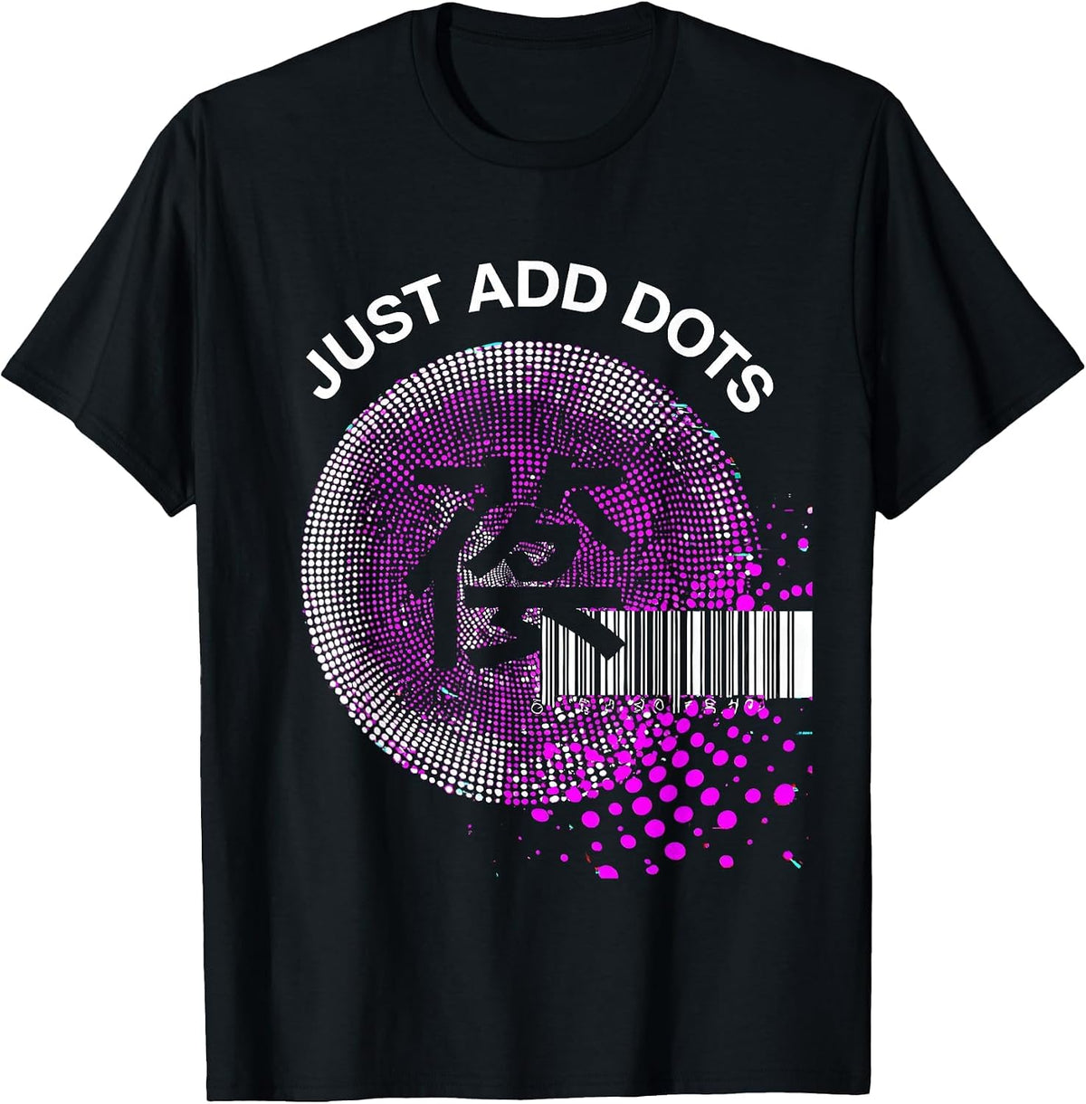 Men's Just Add Dots Polka Dot Lover Design T-Shirt - Black