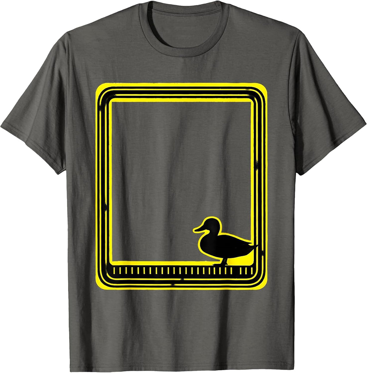 Men's Duck Decoy Stencil Graphic Hunting Dad Humor T-Shirt - Asphalt Grey