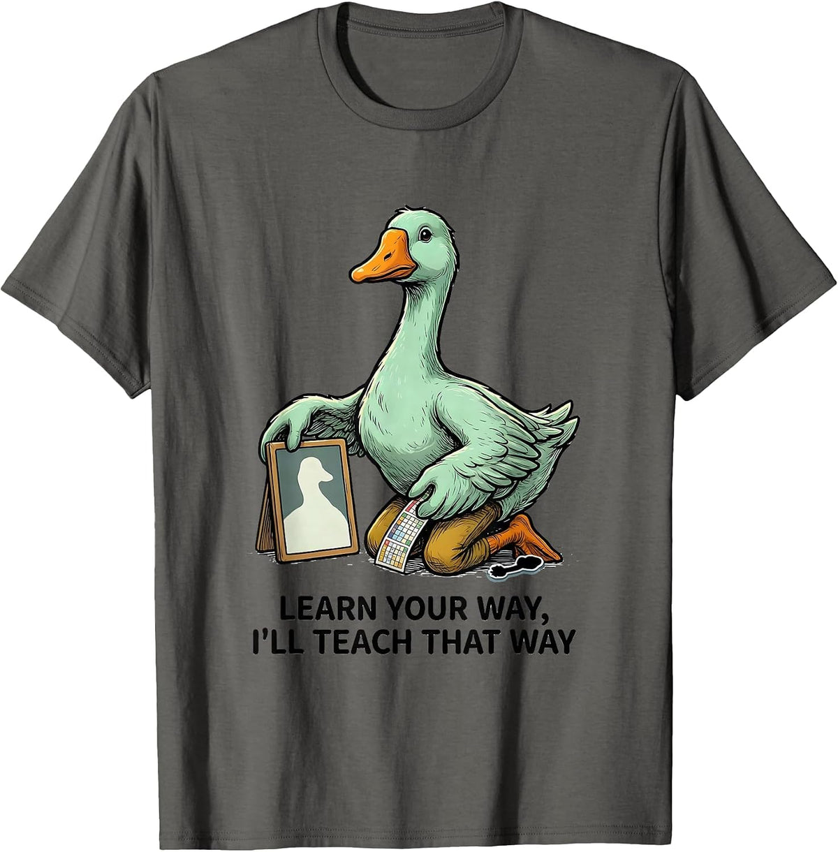 Men's Learn Your Way, I'll Teach That Way Funny Special Education T-Shirt - Asphalt Grey