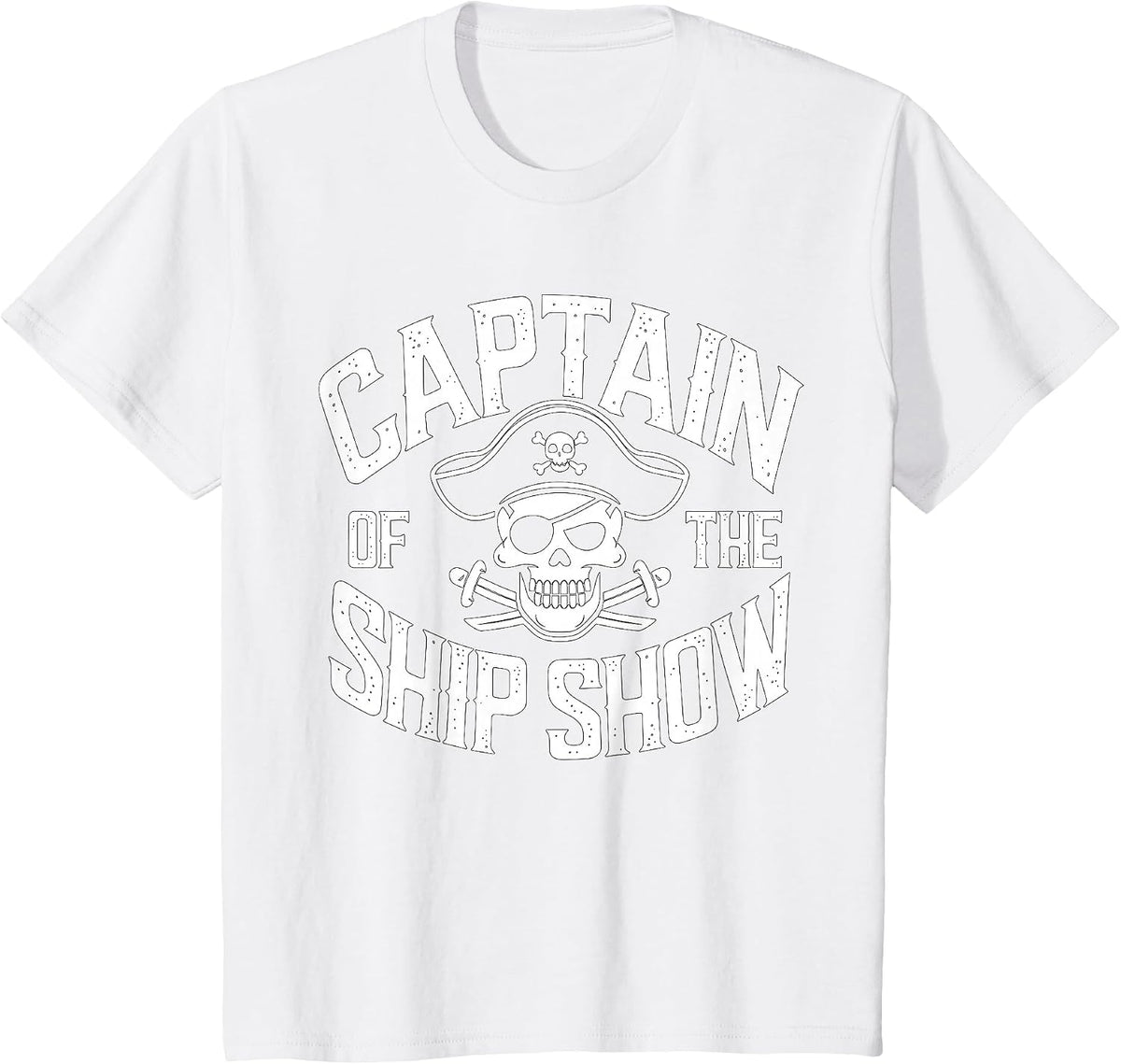 Captain of the Ship Show Pontoon Boat T-Shirt - White