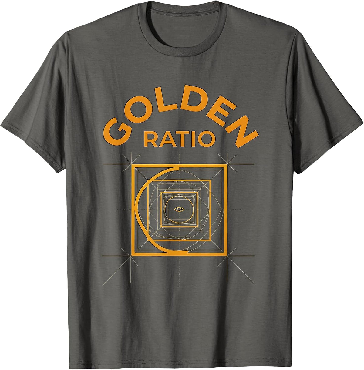 Men's Golden Ratio Geometric Sacred Geometry Math Enthusiast T-Shirt - Asphalt Grey