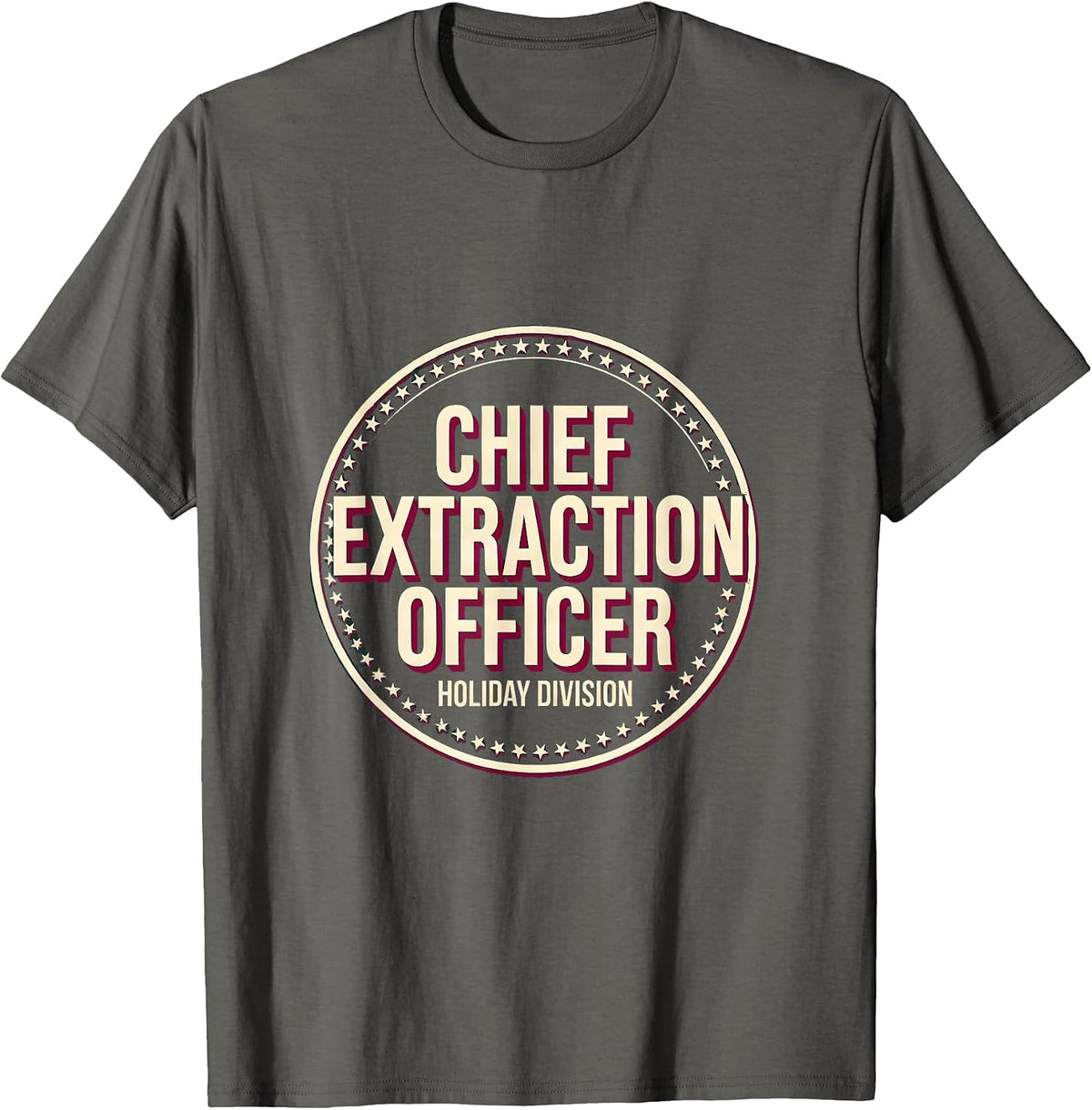 Men's Chief Extraction Officer, Holiday Division Esthetician T-Shirt - Asphalt Grey