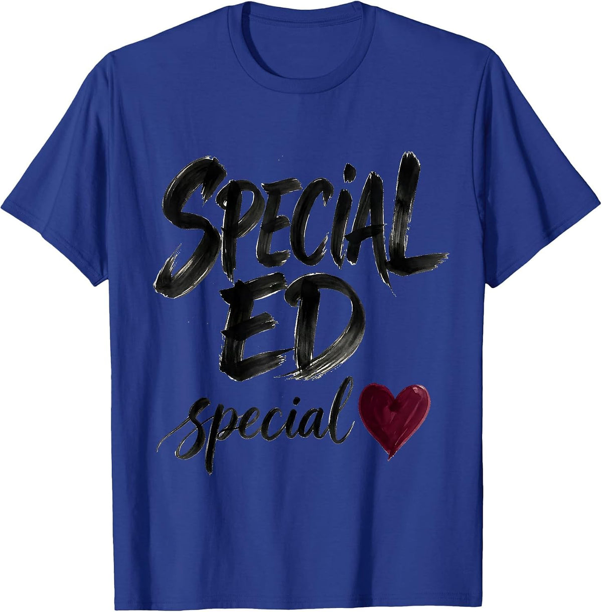 Special Ed Special Heart educator Design T-Shirt - Royal Blue