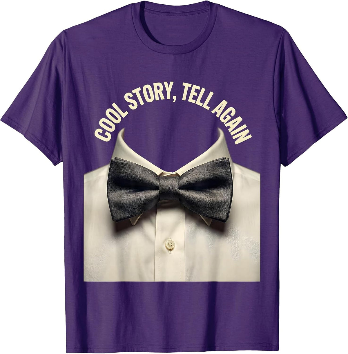 Men's Cool Story Tell Again Sarcastic Humor Design T-Shirt - Purple