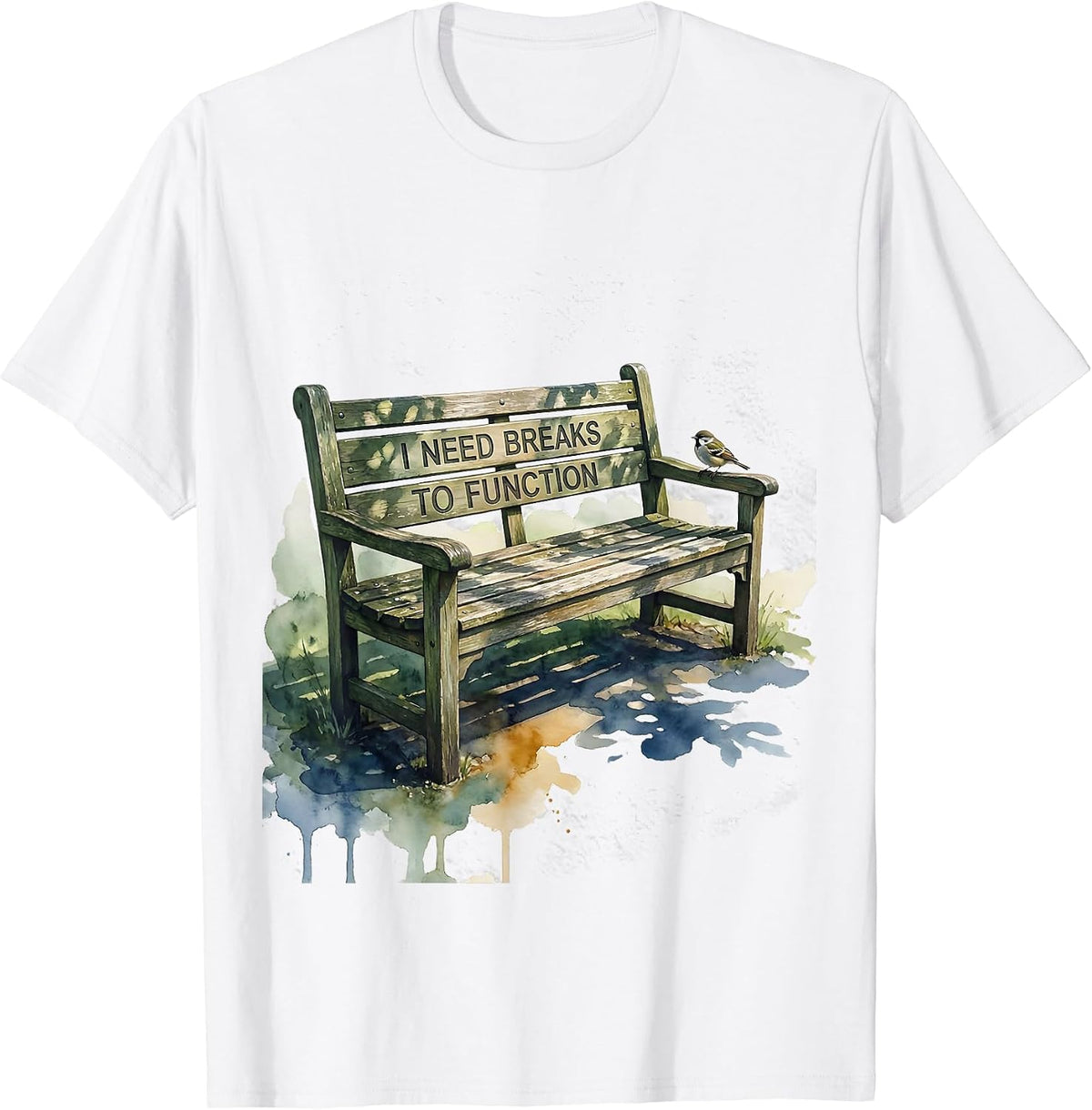 I Need Breaks To Function Funny Autistic ADHD Neurodiversity T-Shirt - White
