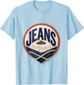 Men's Jeans And Pearls Glam Vintage Softball Mom Party Top T-Shirt - Baby Blue