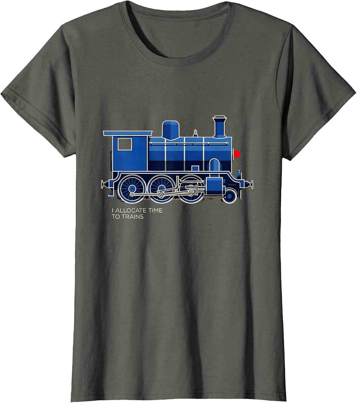 Women's I Allocate Time To Trains Geometric Locomotive Train T-Shirt - Asphalt Grey