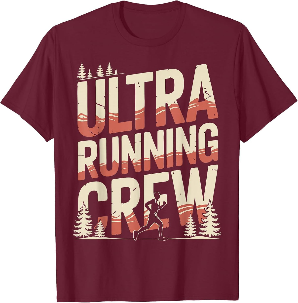 Ultramarathon Ultra Marathon Running Crew T-Shirt - Burgundy