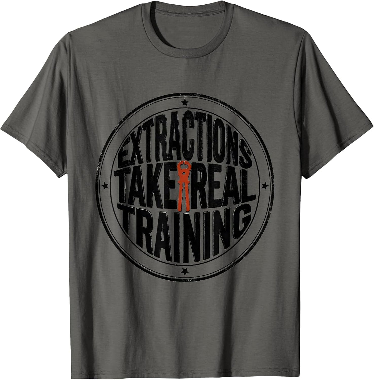 Extractions Take Real Training Playful Esthetician Skincare T-Shirt - Asphalt Grey