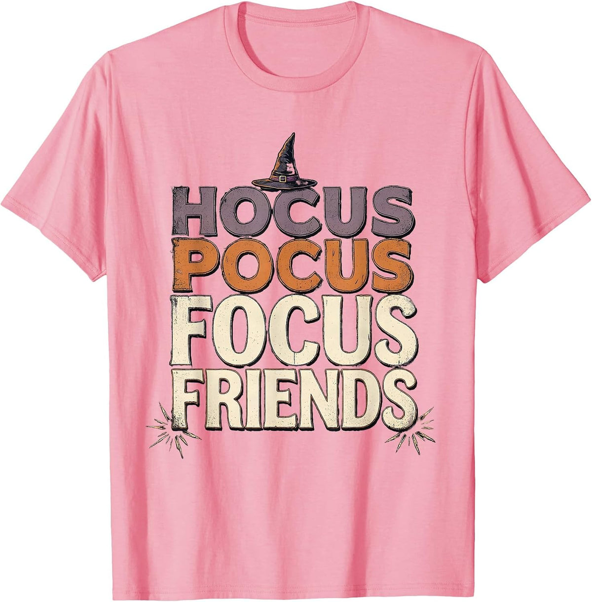 Men's Hocus Pocus, Focus Friends Distressed Funny Teacher T-Shirt - Pink